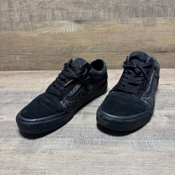 Vans Old Skool Tapestry Black Suede/Canvas Sneaker Women's Size 11 - Picture 6 of 7